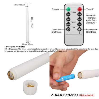 Velas LED sin Llama con Control Remoto y Temporizador