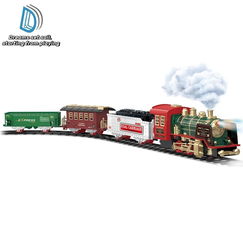 Expreso Navideño – Tren Eléctrico Vintage con Vapor para el Árbol de Navidad