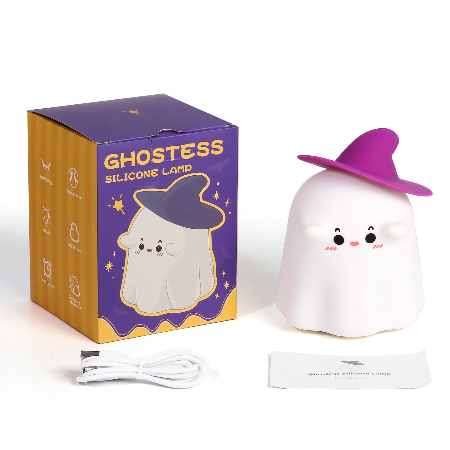 Spooky Glow: Haunted Halloween Light - LED Silicone Night Lamp for Kids