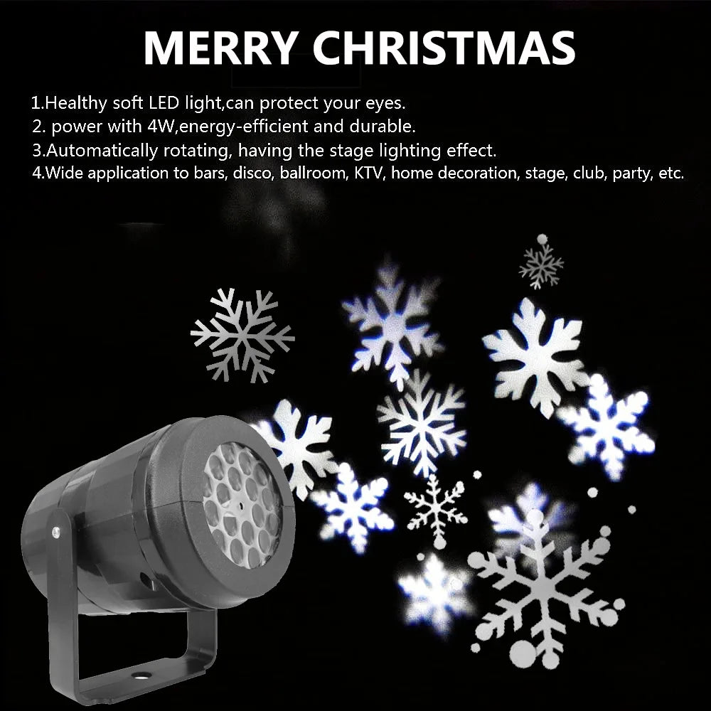 Ilumina tu Navidad con el Proyector de Copos de Nieve LED USB