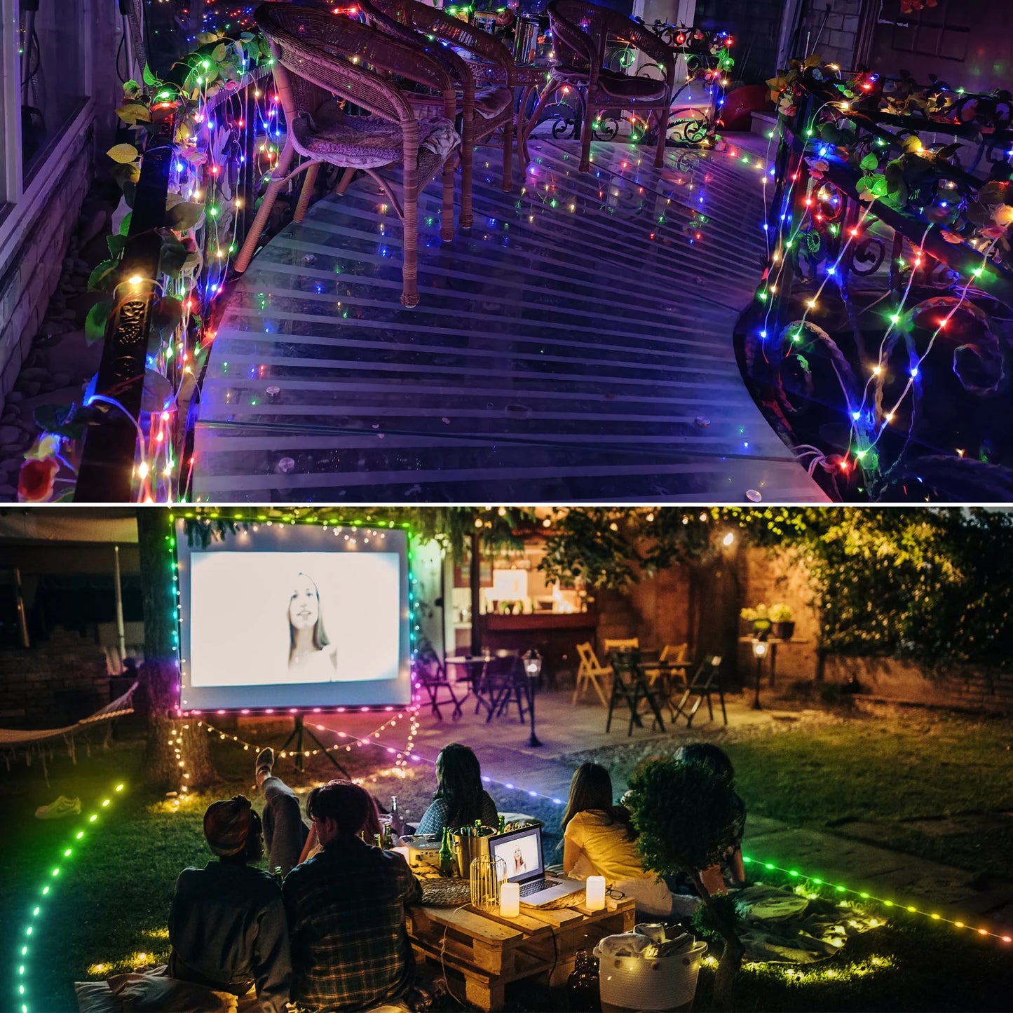 Luz de Ensueño RGB: Guirnalda Luminosa para Navidad con Bluetooth APP y mando a distancia