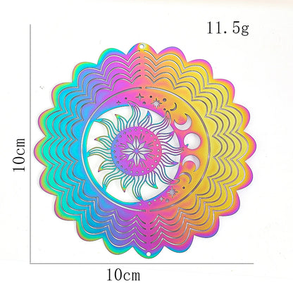 Mandala Solar: Campanilla de Viento 3D para Patio y Jardín