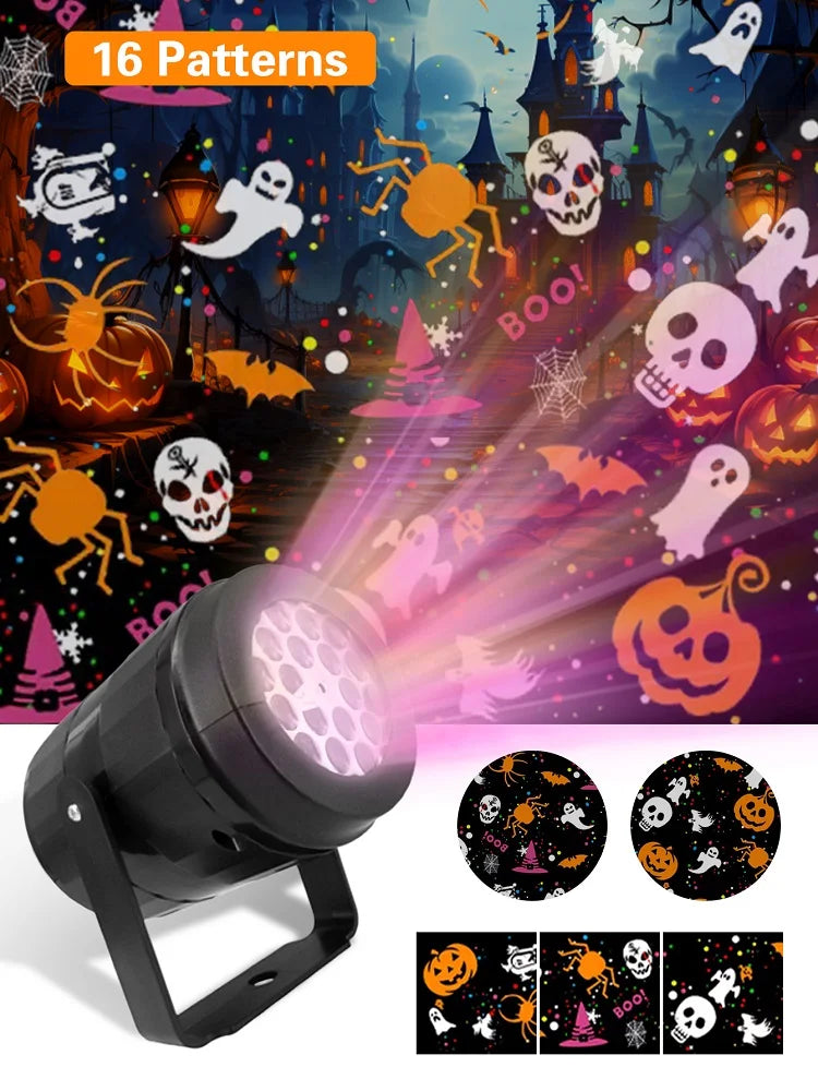 Proyector de Luz USB para Decoración de Halloween y Navidades