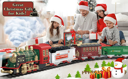 Expreso Navideño – Tren Eléctrico Vintage con Vapor para el Árbol de Navidad