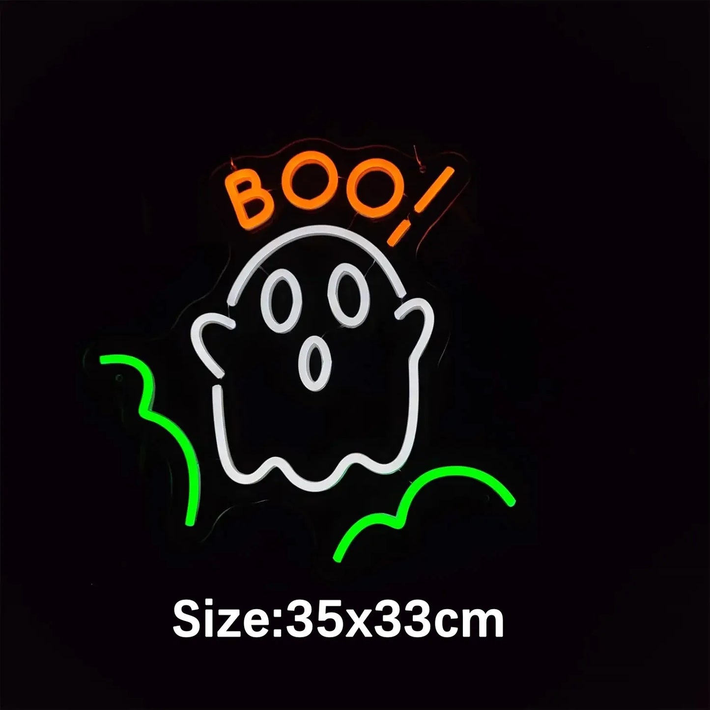 Letrero Neón Fantasma "Boo Ghost" para Halloween