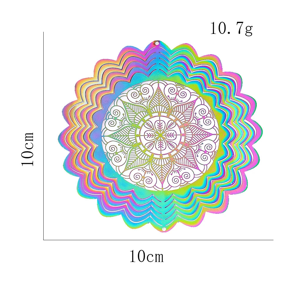 Mandala de Viento Colorida: Campanilla 3D para Jardín y Hogar