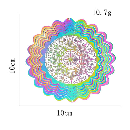 Mandala de Viento Colorida: Campanilla 3D para Jardín y Hogar