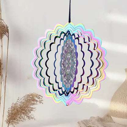 Mandala de Viento Colorida: Campanilla 3D para Jardín y Hogar