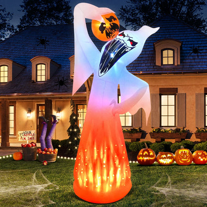 Arco Inflable Fantasma, Calabaza y Bruja para Halloween