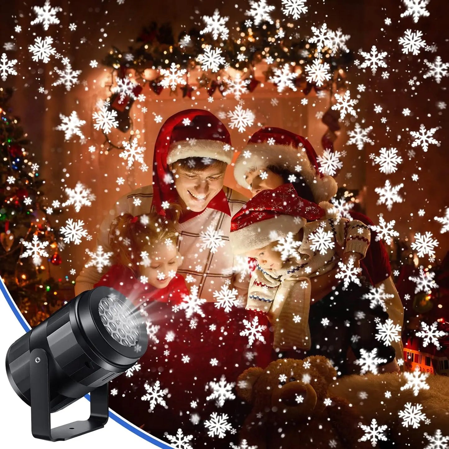 Ilumina tu Navidad con el Proyector de Copos de Nieve LED USB