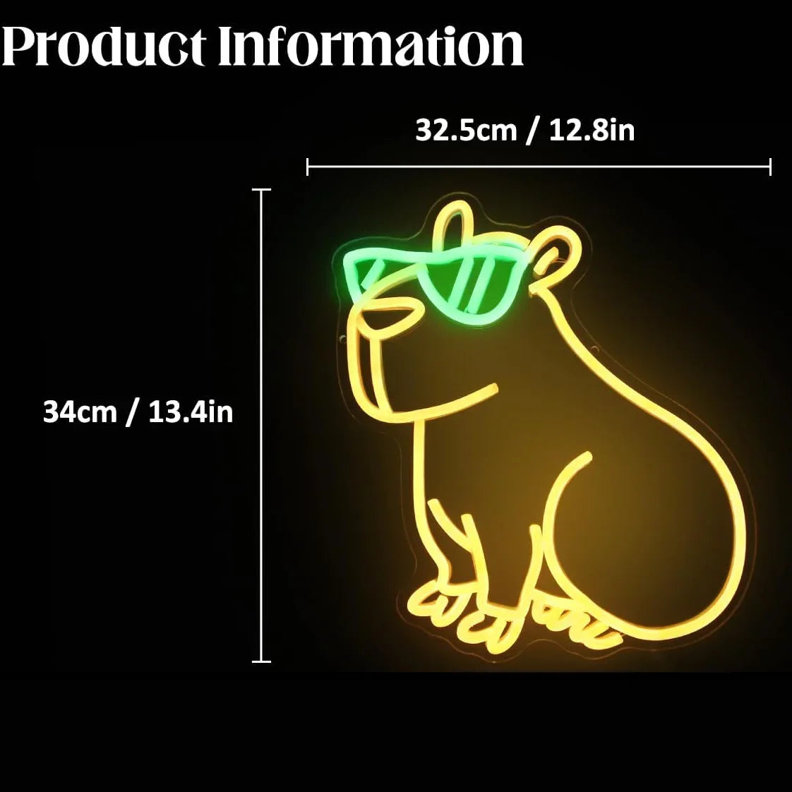 Letrero de Neón Capybara con Gafas