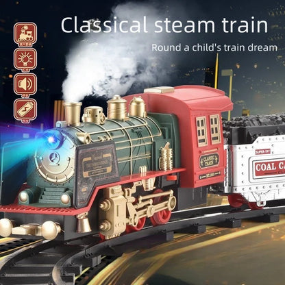 Expreso Navideño – Tren Eléctrico Vintage con Vapor para el Árbol de Navidad